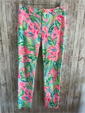 Lilly Pulitzer Totally Blossom Floral Ankle Pants Size 2